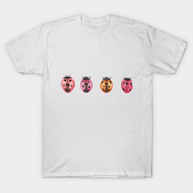 Ladybug watercolor pattern T-Shirt by kuallidesigns